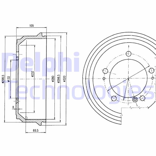 DELPHI BF404 Fren Sistemleri Fren Kampanası - RENAULT MASTER II Panelvan/Van (FD) uyumlu