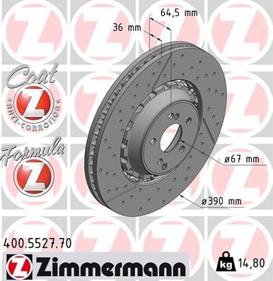 ZIMMERMANN 400.5527.70 Fren Sistemleri Fren Diski - MERCEDES-BENZ SL (R231) uyumlu