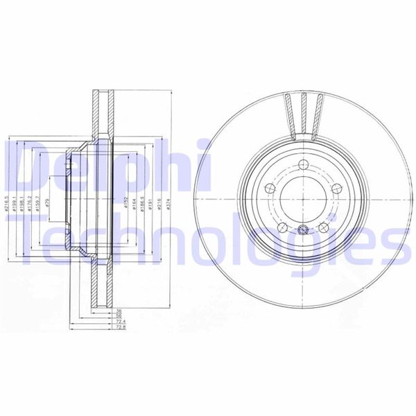 DELPHI BG9915 Fren Sistemleri Fren Diski - BMW 7 (E65, E66, E67) uyumlu