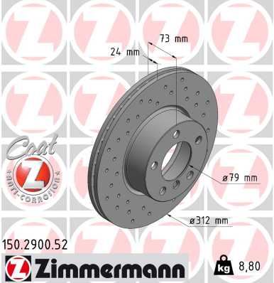 ZIMMERMANN 150.2900.52 Fren Sistemleri Fren Diski - BMW 1 (F20) uyumlu