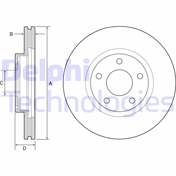 DELPHI BG4562C Fren Sistemleri Fren Diski - MAZDA 626 IV (GE) uyumlu