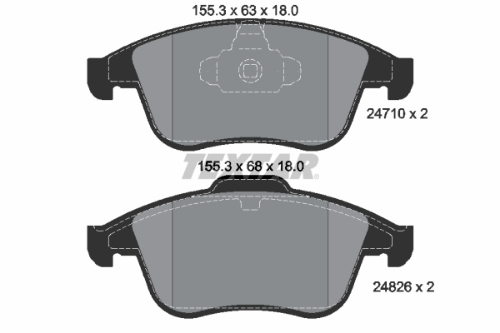 TEXTAR 2471001 Fren Sistemleri Fren Balatası - RENAULT MEGANE III Hatchback (BZ0/1_, B3_) uyumlu