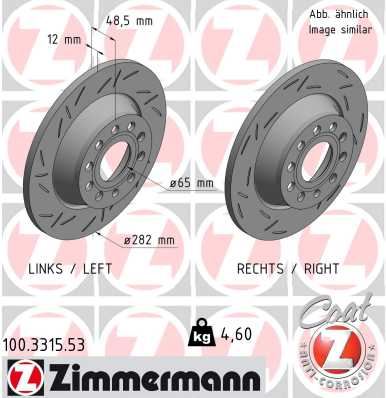 ZIMMERMANN 100.3315.53 Fren Sistemleri Fren Diski - VW PASSAT B7 (362) uyumlu