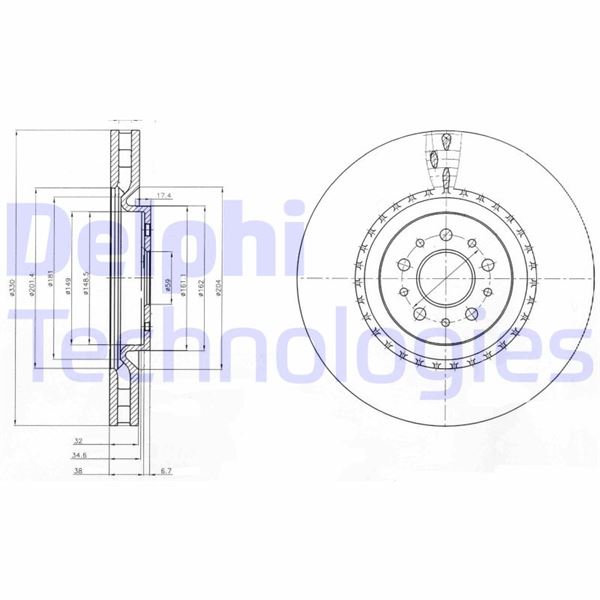 DELPHI BG9843 Fren Sistemleri Fren Diski - ALFA ROMEO 156 (932_) uyumlu