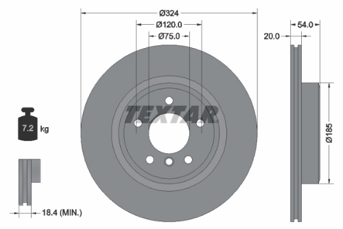 TEXTAR 92231103 Fren Sistemleri Fren Diski - BMW Z4 Roadster (E89) uyumlu