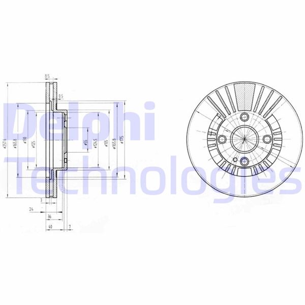 DELPHI BG3509 Fren Sistemleri Fren Diski - MAZDA 323 F VI Hatchback (BJ) uyumlu