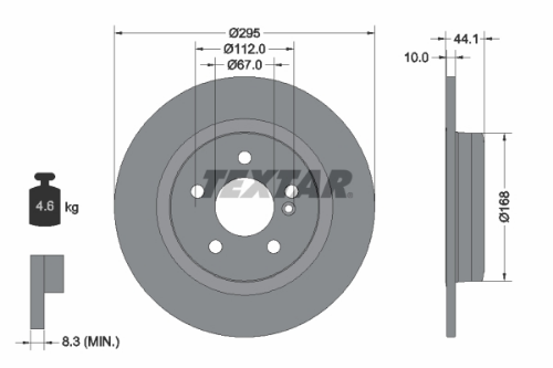 TEXTAR 92254903 Fren Sistemleri Fren Diski - MERCEDES-BENZ B-SERISI Sports Tourer (W246, W242) uyumlu