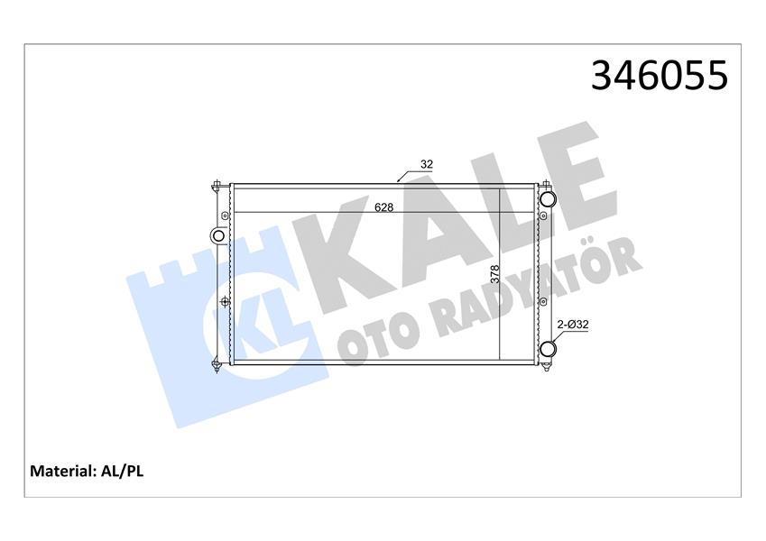 KALE OTO RADYATÖR 346055 Soğutma Sistemi Su Soğutucu & Parçaları - SEAT IBIZA II (6K1) uyumlu