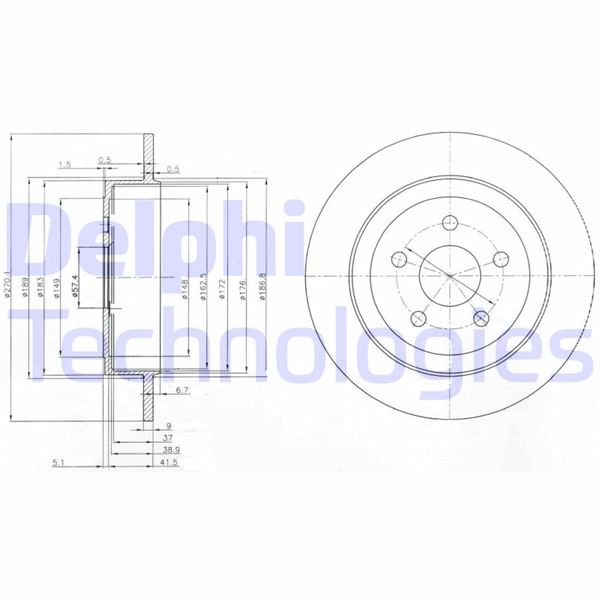 DELPHI BG3593 Fren Sistemleri Fren Diski - CHRYSLER NEON (PL) uyumlu