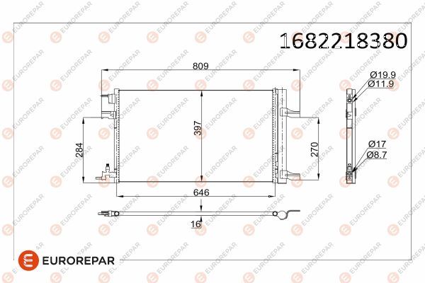 EUROREPAR 1682218380 İklimlendirme Sistemi Klima Radyatörü - OPEL ASTRA J Sports Tourer (P10) uyumlu