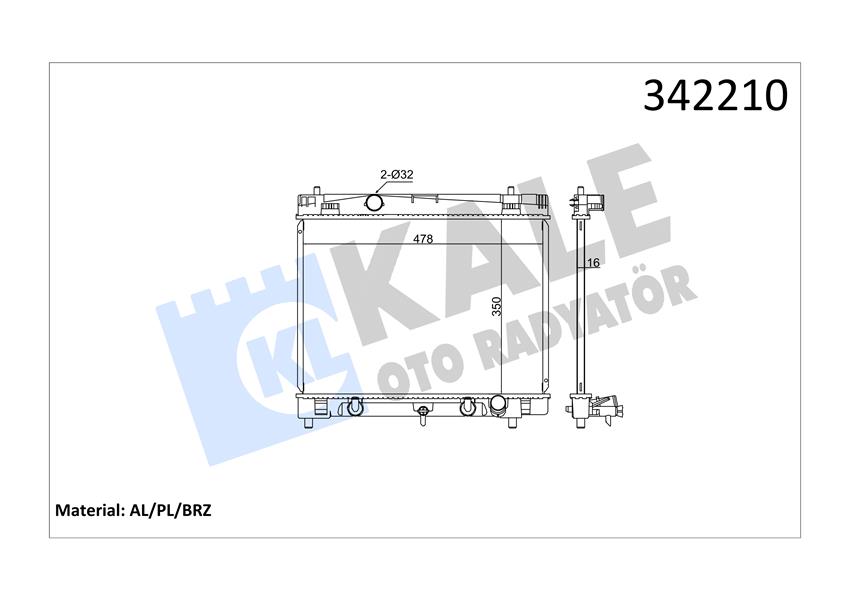 KALE OTO RADYATÖR 342210 Soğutma Sistemi Su Soğutucu & Parçaları - DAIHATSU CHARADE VIII uyumlu