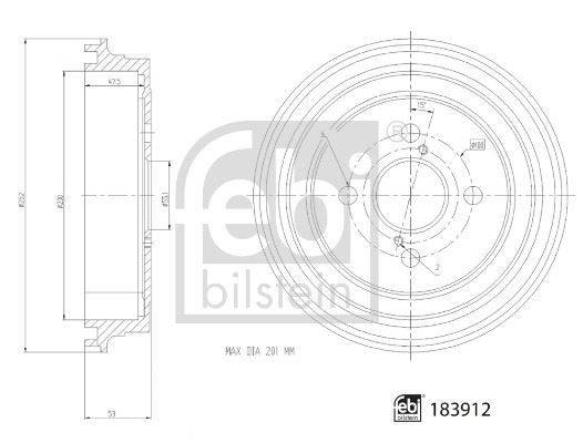 FEBI BILSTEIN 183912 Fren Sistemleri Fren Kampanası - TOYOTA YARIS (_P13_) uyumlu