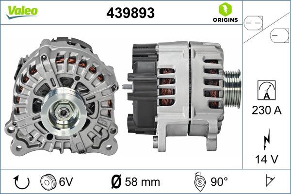 VALEO 439893 Elektrik Sistemi Alternatör - VW TOUAREG (7LA, 7L6, 7L7) uyumlu