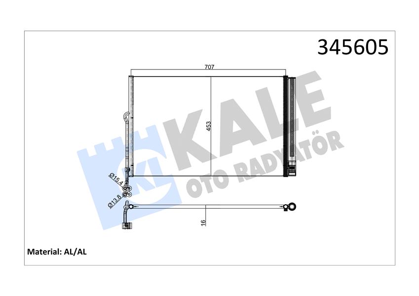 KALE OTO RADYATÖR 345605 İklimlendirme Sistemi Klima Radyatörü - VW TOUAREG (7P5, 7P6) uyumlu
