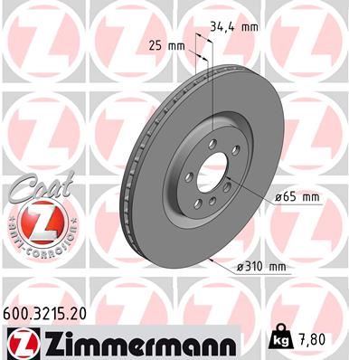 ZIMMERMANN 600.3215.20 Fren Sistemleri Fren Diski - AUDI A1 (8X1, 8XK) uyumlu