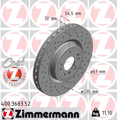 ZIMMERMANN 400.3683.52 Fren Sistemleri Fren Diski - MERCEDES-BENZ M-SERISI (W166) uyumlu