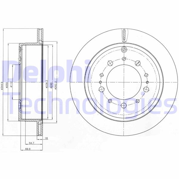 DELPHI BG4275 Fren Sistemleri Fren Diski - TOYOTA LAND CRUISER 200 (_J2_) uyumlu