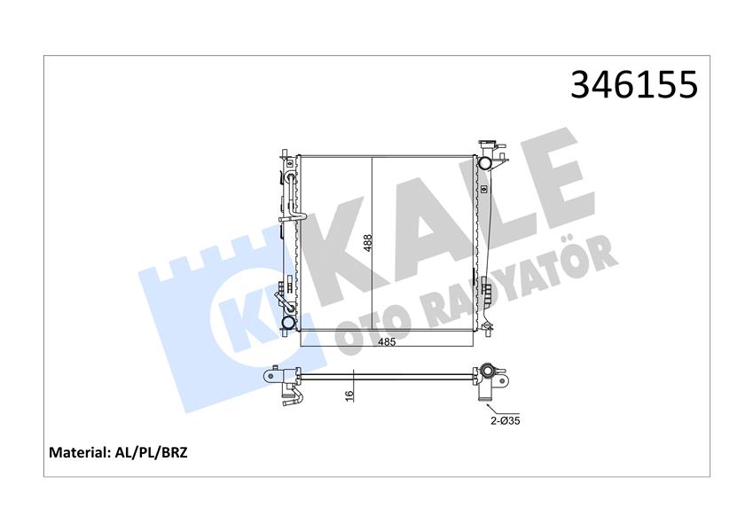 KALE OTO RADYATÖR 346155 Soğutma Sistemi Su Soğutucu & Parçaları - HYUNDAI ix35 (LM, EL, ELH) uyumlu
