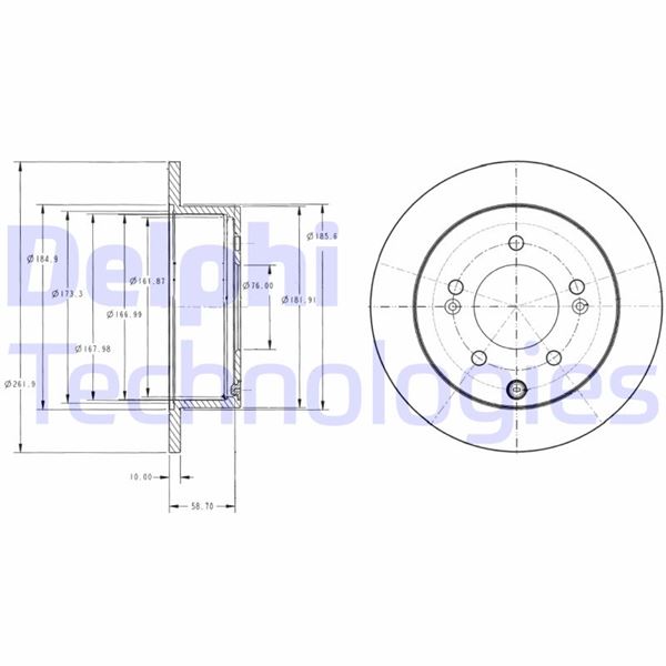 DELPHI BG4327 Fren Sistemleri Fren Diski - KIA SOUL I (AM) uyumlu