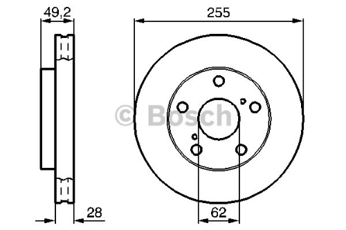 BOSCH 0 986 478 726 Fren Sistemleri Fren Diski - TOYOTA CAMRY (_V1_) uyumlu