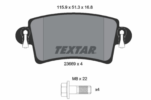 TEXTAR 2366901 Fren Sistemleri Fren Balatası - RENAULT MASTER II Panelvan/Van (FD) uyumlu