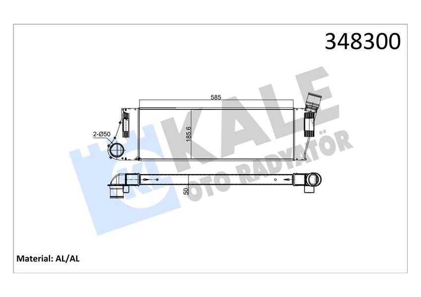 KALE OTO RADYATÖR 348300 Motor Turbo Radyatörü - RENAULT MEGANE II (BM0/1_, CM0/1_) uyumlu