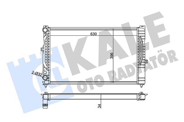 KALE OTO RADYATÖR 367500 Soğutma Sistemi Su Soğutucu & Parçaları - AUDI A4 B5 (8D2) uyumlu