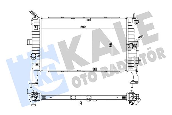 KALE OTO RADYATÖR 354170 Soğutma Sistemi Su Soğutucu & Parçaları - OPEL MERIVA A MPV (X03) uyumlu