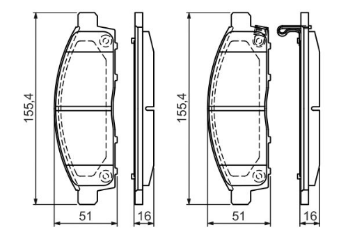 BOSCH 0 986 494 268 Fren Sistemleri Fren Balatası - MITSUBISHI L200 / TRITON (KA_T, KB_T) uyumlu