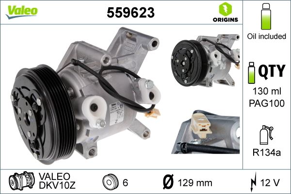VALEO 559623 İklimlendirme Sistemi Kompresör Parçaları - MAZDA 3 (BM, BN) uyumlu