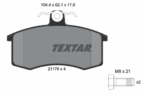 TEXTAR 2117002 Fren Sistemleri Fren Balatası - LADA SAMARA (2108, 2109, 2113, 2114) uyumlu