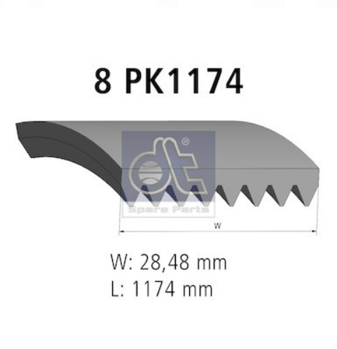 DT Spare Parts 4.80718 Motor Kayış - MERCEDES-BENZ AXOR 2 uyumlu