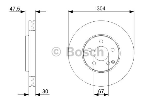 BOSCH 0 986 479 333 Fren Sistemleri Fren Diski - MERCEDES-BENZ E-SERISI (W211) uyumlu