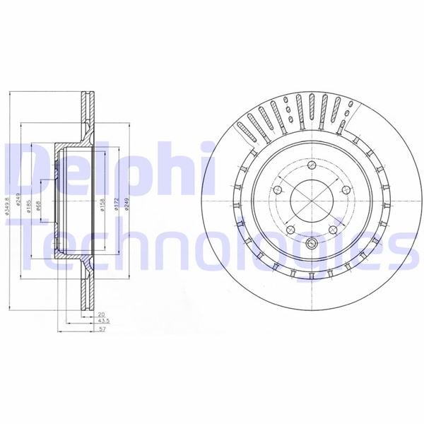 DELPHI BG4230C Fren Sistemleri Fren Diski - NISSAN 370Z Roadster (Z34) uyumlu