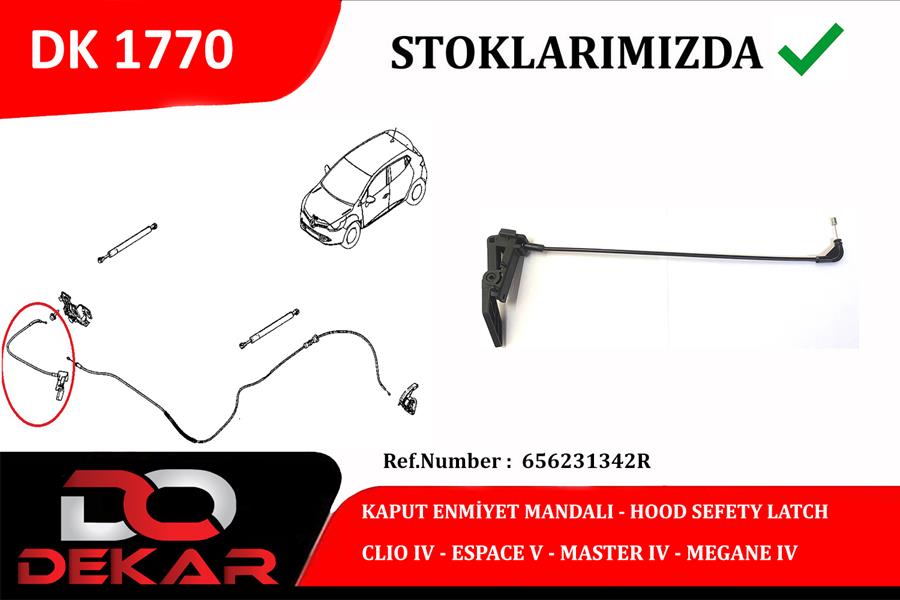 Kaput Açma Teli - DEKAR - DK1770 Ürün Görseli