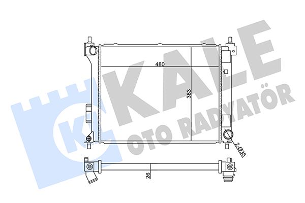 KALE OTO RADYATÖR 358930 Soğutma Sistemi Su Soğutucu & Parçaları - HYUNDAI i20 I (PB, PBT) uyumlu
