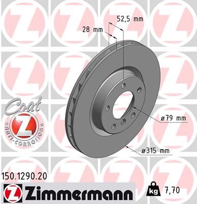 ZIMMERMANN 150.1290.20 Fren Sistemleri Fren Diski - BMW 3 Coupe (E36) uyumlu