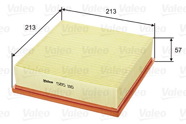 VALEO 585116 Motor Hava Filtresi - AUDI 80 B2 Sedan (811, 813, 814, 819, 853) uyumlu