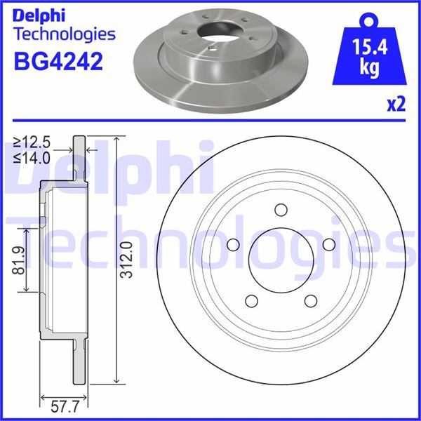 DELPHI BG4242 Fren Sistemleri Fren Diski - CHRYSLER PACIFICA uyumlu