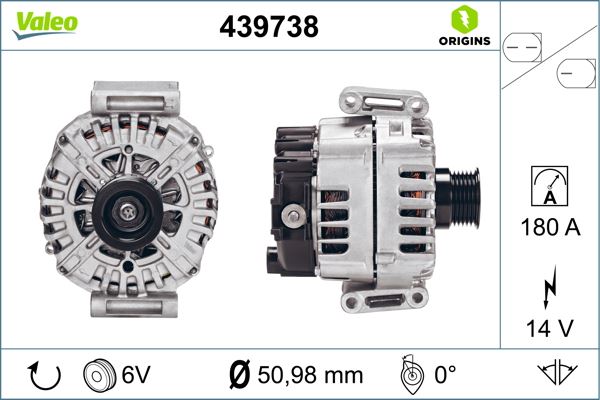 VALEO 439738 Elektrik Sistemi Alternatör - MERCEDES-BENZ CLS (C218) uyumlu