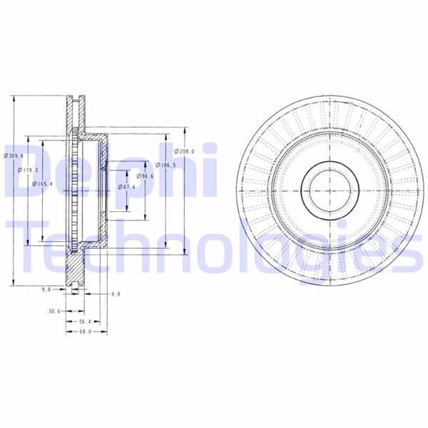 DELPHI BG3659 Fren Sistemleri Fren Diski - JEEP GRAND CHEROKEE I (ZJ, ZG) uyumlu