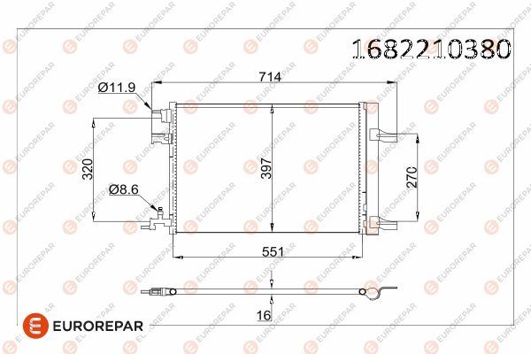 EUROREPAR 1682210380 İklimlendirme Sistemi Klima Radyatörü - OPEL ASTRA J Sports Tourer (P10) uyumlu