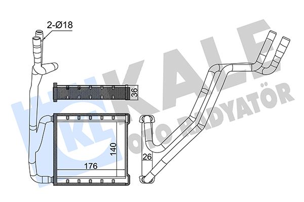 KALE OTO RADYATÖR 357330 İklimlendirme Sistemi İç Mekan Isı Değiştirici - FORD FIESTA VII (HJ, HF) uyumlu