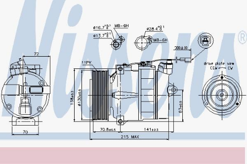 NISSENS 89028 İklimlendirme Sistemi Kompresör Parçaları - MERCEDES-BENZ ACTROS MP2 / MP3 uyumlu