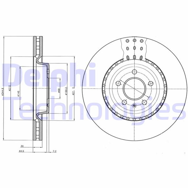 DELPHI BG9110C Fren Sistemleri Fren Diski - AUDI A7 Sportback (4GA, 4GF) uyumlu