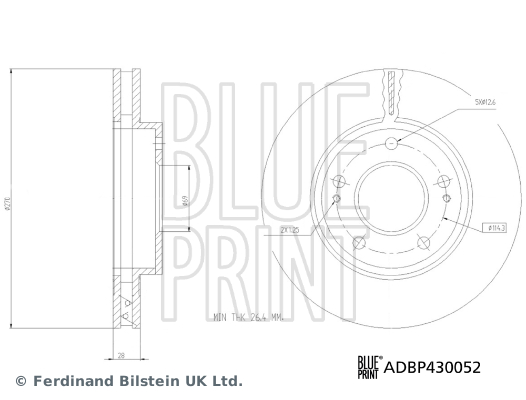 BLUE PRINT ADBP430052 Fren Sistemleri Fren Diski - MITSUBISHI L200 / TRITON (KA_T, KB_T) uyumlu