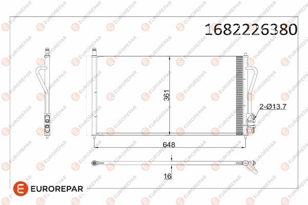 EUROREPAR 1682226380 İklimlendirme Sistemi Klima Radyatörü - FORD FOCUS I (DAW, DBW) uyumlu