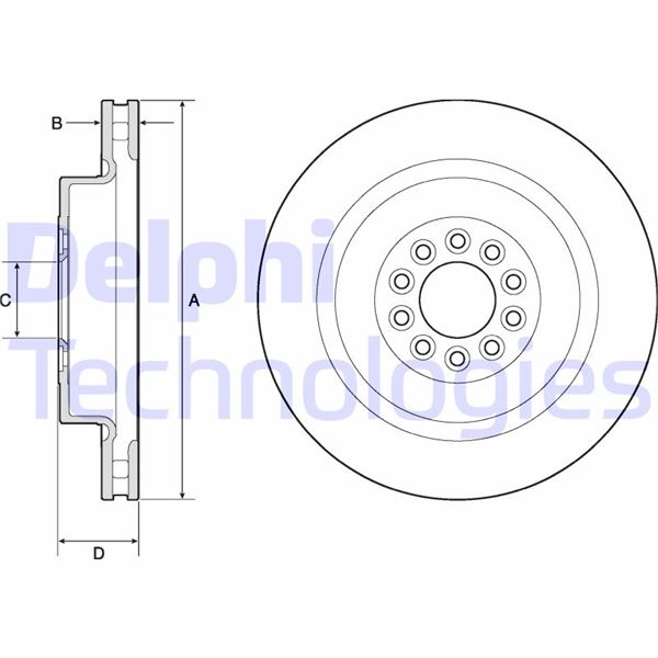 DELPHI BG9182C Fren Sistemleri Fren Diski - JAGUAR S-TYPE II (X200) uyumlu