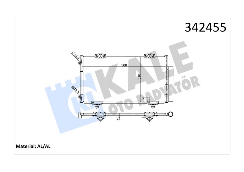 KALE OTO RADYATÖR 342455 İklimlendirme Sistemi Klima Radyatörü - TOYOTA AVENSIS (_T22_) uyumlu