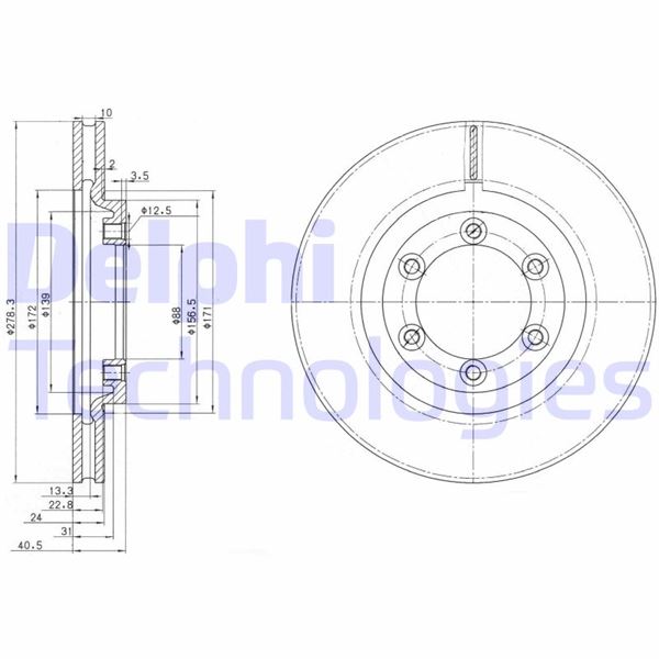 DELPHI BG3523 Fren Sistemleri Fren Diski - SSANGYONG MUSSO (FJ) uyumlu